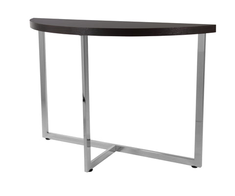 L&S Basics 10479 Console Table - 48"L / Cappuccino / Chrome Metal