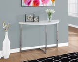 L&S Basics 10480 Console Table - 48"L / Glossy White / Chrome Metal