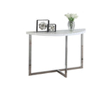 L&S Basics 10480 Console Table - 48"L / Glossy White / Chrome Metal