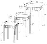 L&S Basics 10481 Nesting Table - 3Pcs Set / Cappuccino Marble / Metal