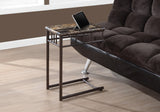 L&S Basics 10483 Accent Table - Cappuccino Marble / Bronze Metal