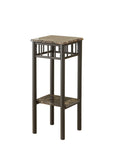 L&S Basics 10484 Accent Table - Cappuccino Marble / Bronze Metal