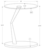 L&S Basics 10487 Accent Table - Glossy White / Chrome With Tempered Glass