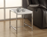 L&S Basics 10488 Accent Table - White Acrylic With Chrome Metal