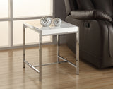 L&S Basics 10488 Accent Table - White Acrylic With Chrome Metal