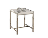 L&S Basics 10488 Accent Table - White Acrylic With Chrome Metal