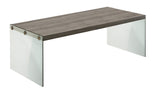 L&S Basics 10492 Coffee Table - Dark Taupe With Tempered Glass
