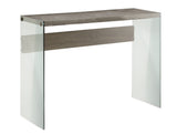 L&S Basics 10493 Console Table - Dark Taupe With Tempered Glass