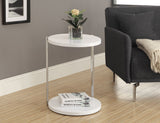 L&S Basics 10494 Accent Table - Glossy White / Chrome Metal