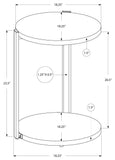 L&S Basics 10494 Accent Table - Glossy White / Chrome Metal