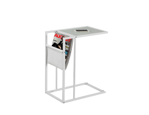 L&S Basics 10501 Accent Table - White / White Metal With A Magazine Rack