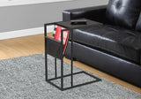 L&S Basics 10502 Accent Table - Black / Black Metal With A Magazine Rack