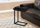 L&S Basics 10503 Accent Table - Cappuccino / Black Metal With A Drawer