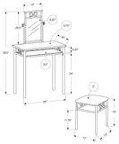L&S Basics 10505 Vanity Set - 2Pcs Set / Cappuccino / Silver Metal