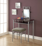 L&S Basics 10505 Vanity Set - 2Pcs Set / Cappuccino / Silver Metal