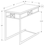L&S Basics 10506 Accent Table - Cappuccino / Silver Metal