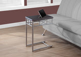 L&S Basics 10506 Accent Table - Cappuccino / Silver Metal