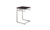 L&S Basics 10506 Accent Table - Cappuccino / Silver Metal