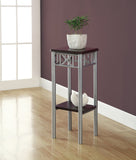 L&S Basics 10507 Accent Table - Cappuccino / Silver Metal