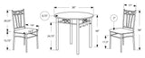 L&S Basics 10508 Dining Set - 3Pcs Set / Cappuccino / Silver Metal