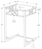 L&S Basics 10509 Accent Table - Black Metal With Tempered Glass