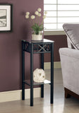 L&S Basics 10510 Accent Table - Black Metal With Tempered Glass