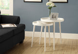 L&S Basics 10512 Nesting Table - 2Pcs Set / White
