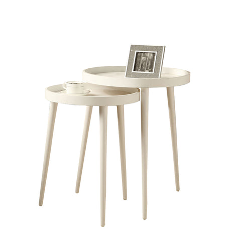 L&S Basics 10512 Nesting Table - 2Pcs Set / White