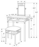 L&S Basics 10513 Vanity Set - 2Pcs Set / White Marble / White Metal