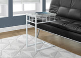 L&S Basics 10514 Accent Table - White Marble / White Metal