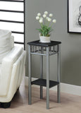 L&S Basics 10522 Accent Table - Black / Silver Metal
