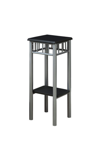 L&S Basics 10522 Accent Table - Black / Silver Metal