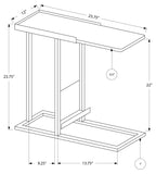 L&S Basics 10524 Accent Table - Black / Black Metal With A Magazine Rack