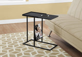 L&S Basics 10524 Accent Table - Black / Black Metal With A Magazine Rack