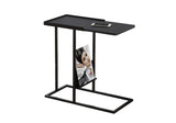 L&S Basics 10524 Accent Table - Black / Black Metal With A Magazine Rack