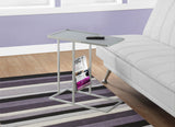 L&S Basics 10526 Accent Table - Grey / Grey Metal With A Magazine Rack