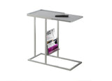 L&S Basics 10526 Accent Table - Grey / Grey Metal With A Magazine Rack