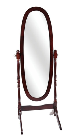 L&S Basics 10528 Mirror - 59"H / Walnut Oval Wood Frame