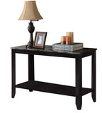 L&S Basics 10550 Console Table - 44"L / Black / Grey Marble Top