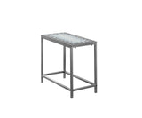 L&S Basics 10561 Accent Table - Grey / Blue Tile Top / Hammered Silver