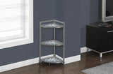 L&S Basics 10564 Bookcase - 30"H / Grey / Blue Tile Top/ Hammered Silver