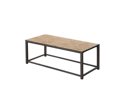 L&S Basics 10569 Coffee Table - Terracotta Tile Top / Hammered Brown