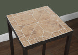 L&S Basics 10573 Accent Table - Terracotta Tile Top / Hammered Brown
