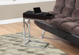 L&S Basics 10577 Accent Table - Chrome Metal / Cappuccino With A Drawer