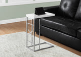 L&S Basics 10581 Accent Table - Glossy White / Chrome Metal