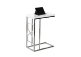L&S Basics 10581 Accent Table - Glossy White / Chrome Metal