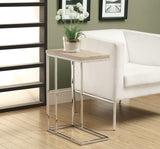 L&S Basics 10587 Accent Table - Natural With Chrome Metal