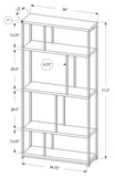 L&S Basics 10591 Bookcase - 72"H / Natural With Chrome Metal