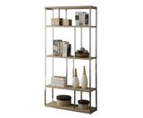 L&S Basics 10591 Bookcase - 72"H / Natural With Chrome Metal