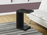 L&S Basics 10592 Accent Table - Black / Grey Marble-Look Top